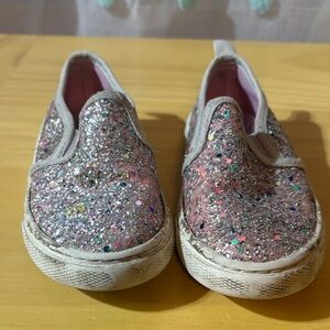 Cat & Jack Silver Glitter Kids Sneakers